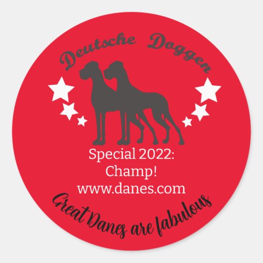 Great Dane statement ronde sticker (Voorkant)