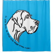 Great Dane Statement Tekening Douchegordijn (Voorkant)