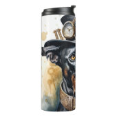 Great Dane Steampunk Hond Thermosbeker (Gedraaid links)