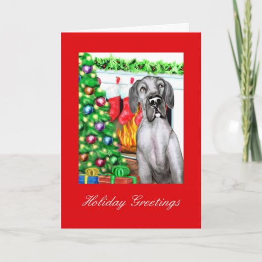 Great Dane Stockings Black UC Feestdagen Kaart (Voorkant)
