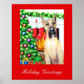 Great Dane Stockings Fawn Poster (Voorkant)