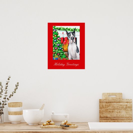 Great Dane Stockings Mantle Poster (Keuken)