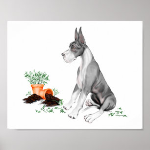 Great Dane Stoute Pup Mantel Poster