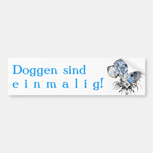 Great Dane Tatoeage Stijl Bumpersticker (Voorkant)