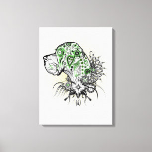 Great Dane Tattoo Canvas Afdruk