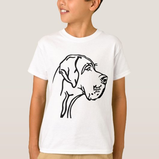 Great Dane tekening T-shirt (Voorkant)