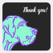 Great Dane tekening Vierkante Sticker (Voorkant)