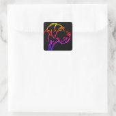 Great Dane tekening Vierkante Sticker (Tas)