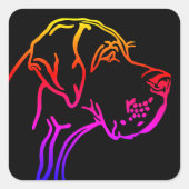 Great Dane tekening Vierkante Sticker (Voorkant)