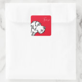 Great Dane tekening Vierkante Sticker (Tas)