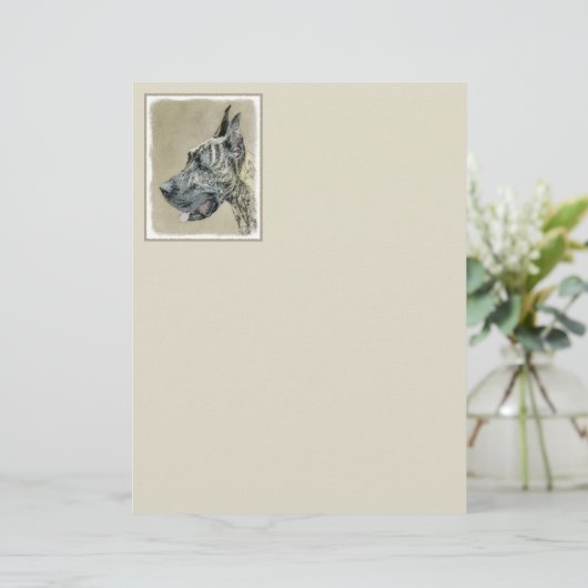 Great Dane (Tijgergestreept) Schilderij - Originel (Staand voorkant)