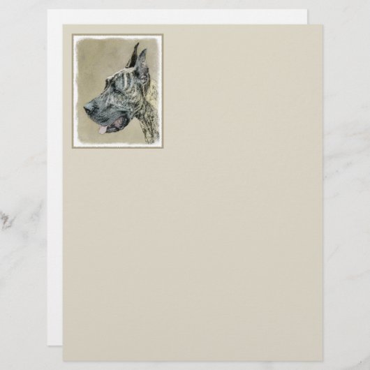 Great Dane (Tijgergestreept) Schilderij - Originel (Voorkant / Achterkant)