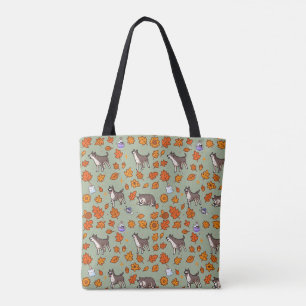 Great Dane Tote Bag Halloween Bloemstuk Cute Kawai