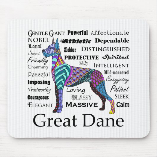 Great Dane Traits Mousepad Muismat (Voorkant)