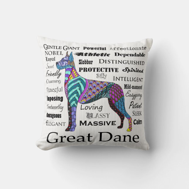 Great Dane Traits Pillow Kussen (Voorkant)