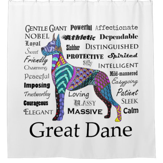 Great Dane Traits Shower-gordijn Douchegordijn (Voorkant)