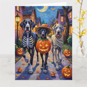 Great Dane Trick-or-Treaten Halloween Kostuums Kaart