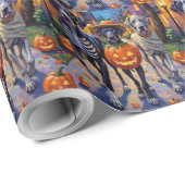Great Dane Trick-or-Treating Halloween Kostuums Cadeaupapier (Rol Hoek)