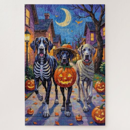 Great Dane Trick-or-Treating Halloween Kostuums Legpuzzel (Verticaal)