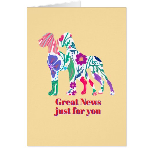Great Dane Uitnodigingen roze bloem (Voorkant)