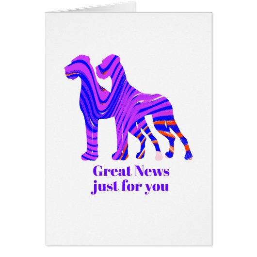 Great Dane Uitnodigingen roze geel (Voorkant)