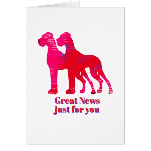 Great Dane Uitnodigingen roze geel (Voorkant)