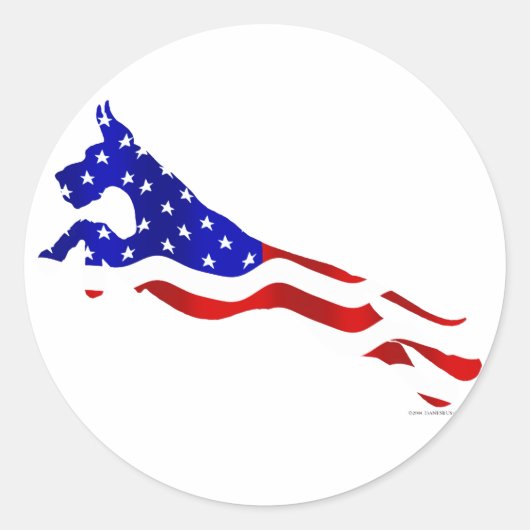 Great Dane USA Flag Jumper Ronde Sticker (Voorkant)