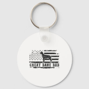 Great Dane Vader Vervallen Amerikaanse Vlag Patrio Sleutelhanger