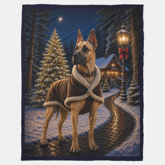 Great Dane Vakantie Fleece Deken (Voorkant)