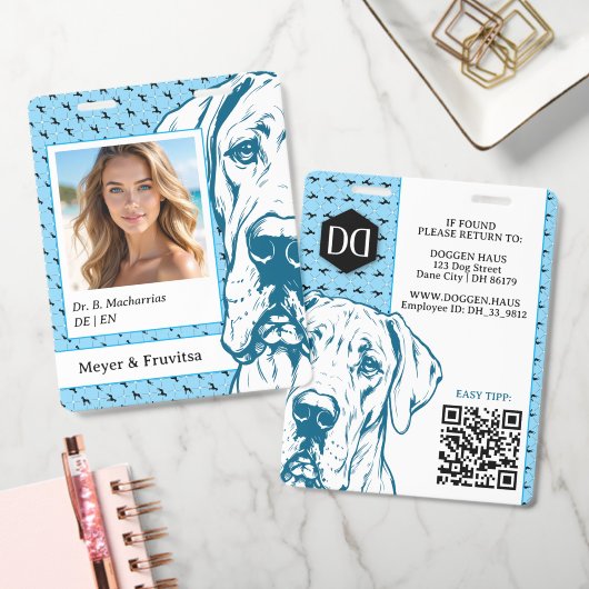 Great Dane verfijnd logo QR-code Badge (Kantoor)
