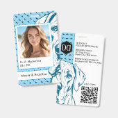 Great Dane verfijnd logo QR-code Badge (Voor- en achterkant)