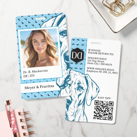 Great Dane verfijnd logo QR-code Badge (Kantoor)