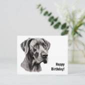 Great Dane Verjaardag Briefkaart (Staand voorkant)