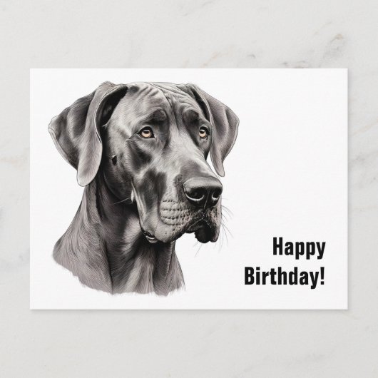 Great Dane Verjaardag Briefkaart (Voorkant)