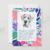 Great Dane verjaardagskaart Kaart (Voorkant)