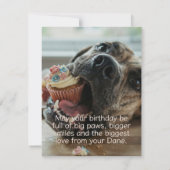 Great Dane verjaardagskaart Kaart (Achterkant)