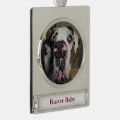Great Dane-versiering Verzilverd Banner Ornament (Rechts)