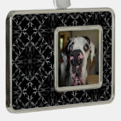 Great Dane-versiering Verzilverd Omlijst Ornament (Rechts)