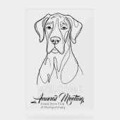 Great Dane Welkom  Acryl Bord (Voorkant)