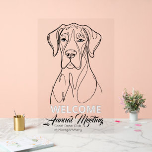 Great Dane Welkom Acryl Bord