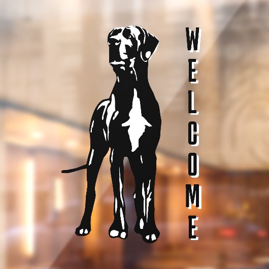 Great Dane Welkom Sticker / Cling (Vel 2)