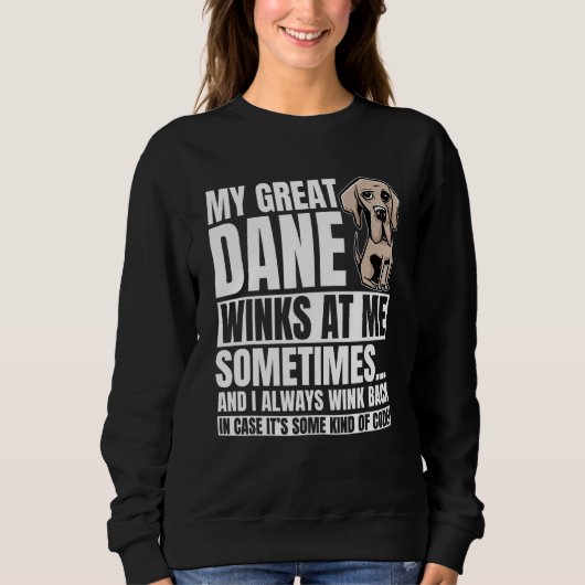 Great Dane Winks Gentle Dog Fur Parent German Mas Trui (Voorkant)