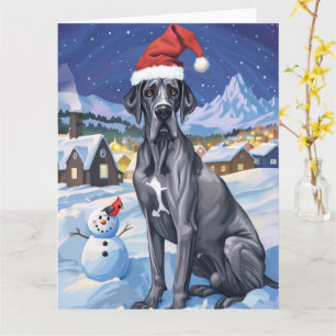 Great Dane Winter Wonderland Kerstvreugde  Kaart