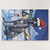 Great Dane Winter Wonderland Kerstvreugde  Legpuzzel (Horizontaal)