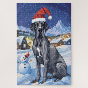 Great Dane Winter Wonderland Kerstvreugde Legpuzzel