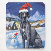 Great Dane Winter Wonderland Kerstvreugde Muismat (Voorkant)