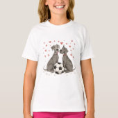 Great Dane with soccer ball for Valentine's Day T-shirt (Voorkant)