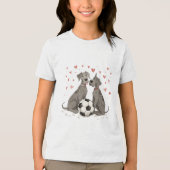 Great Dane with soccer ball for Valentine's Day Tri-Blend Shirt (Voorkant)