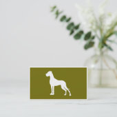 Great Dane witte silhouet  Visitekaartje (Staand voorkant)