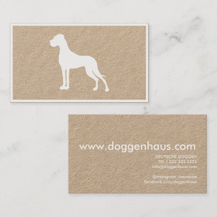 Great Dane witte silhouet  Visitekaartje